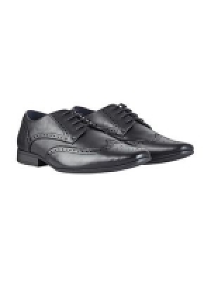 Burton - Black leather look formal shoes &pound;24.00