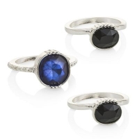 Debenhams  The Collection - Blue stone stacking ring pack
