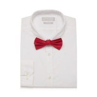 Debenhams  Red Herring - White slim fit shirt and red bow tie set
