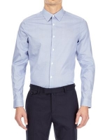 Debenhams  Burton - Blue and white slim fit long sleeve shirt