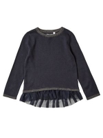 Debenhams  Outfit Kids - Girls navy frill hem knitted jumper