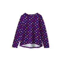 Debenhams  Lands End - Girls purple patterned long sleeve jersey tee