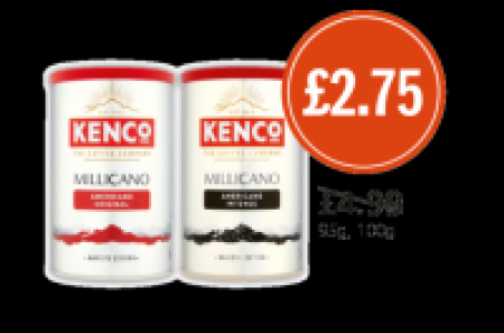 Kenco Millicano Americano Original and Intense £2.75