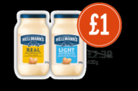 Hellmanns Real and Light Mayonnaise £1.00