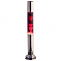 BMStores  Flat Top Lava Lamp - Silver & Red