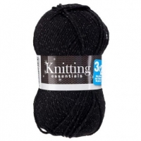 Poundland  Double Knit Yarn Black Sparkle 50g