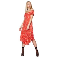 Debenhams  Studio by Preen - Red floral Bardot neck midi shift dress