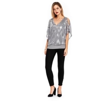 Debenhams  Wallis - Grey printed blouse top