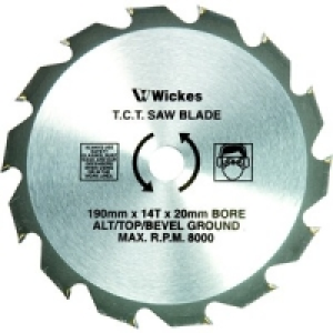 Wickes Circular Saw Blade Medium Cut 190x20mm 14T &pound;27.39