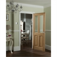 Homebase  2 Lite Clear Glazed Oak Veneer Internal Door - 726mm Wide