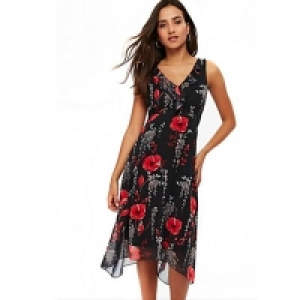 Wallis - Petites black floral dress