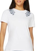 Debenhams  Dorothy Perkins - Ivory floral embroidered t-shirt