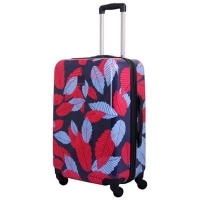 Debenhams  Tripp - Blue Leaf Hard medium 4 wheel suitcase