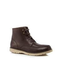 Debenhams  Mantaray - Dark brown leather Minsk lace up boots