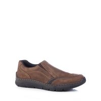 Debenhams  Rieker - Brown leather slip-on trainers