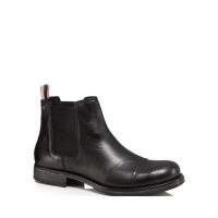 Debenhams  Jack & Jones - Black leather Greg Chelsea boots