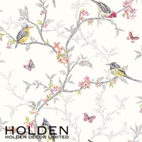 HomeBargains  K2 Feature Wallcovering: Bird Trail White Paper
