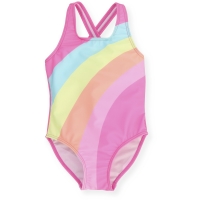 BigW  Wave Zone Girls X Back Rainbow Swimsuit - Pink