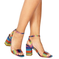 Debenhams  Faith - Multi-coloured satin Dance high block heel ankle s