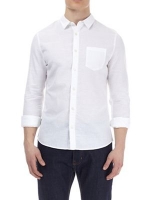 Debenhams  Burton - White linen long sleeve shirt