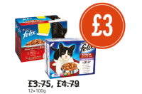 Budgens  Felix Pouch Chunks In Jelly Meat Selection and Senior Mixed 