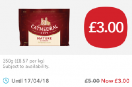 Cathedral City Mature/Lighter Cheddar £5.00