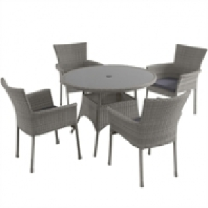 Marquee Mali Grey Rattan 4 Seater Round Stacking Garden Furniture Se