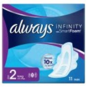 Asda Always Infinity Long Sanitary Towels With Wings