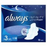 Asda Always Infinity Night Sanitary Towels With Wings