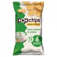 Asda Popchips Sour Cream & Onion Corn Chips 6 Pack