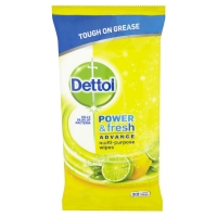 Wilko  Dettol Power and Fresh Bathroom Wipes Citrus 32pk