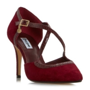 Dune - Maroon Clareece cross over strap pointed toe court  £28.00