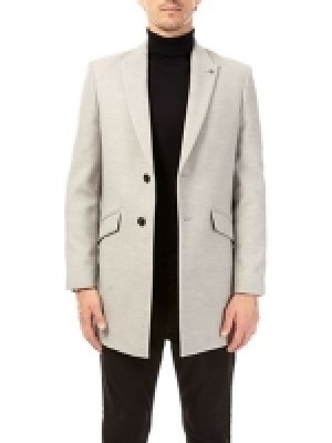 Burton - Light grey faux wool overcoat £49.00