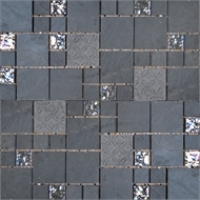 Homebase  Black Marble and Glass Modular Mosaic Tiles - 300 x 300mm