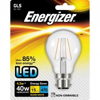 JTF  Energizer LED Bulb Filament Warm Wht GLS B22 4.3w
