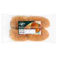 Iceland  Taylors 4 Poppy Seed Topped Deli Rolls