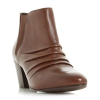 Debenhams  Roberto Vianni - Tan Obscure ruched heeled ankle boots
