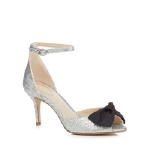 Debut - Silver glittered Danna mid stiletto heel ankle str