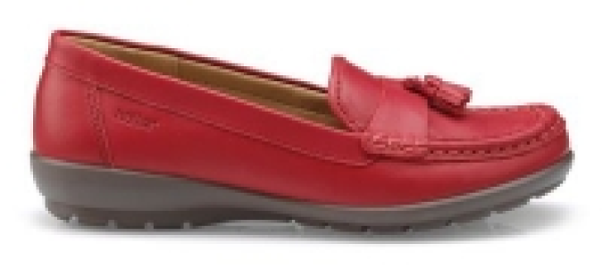 Hotter - Bright red leather Abbeyville moccasin shoes