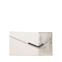 Debenhams  Dorothy Perkins - White halfnhalf clutch bag
