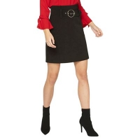 Debenhams  Dorothy Perkins - Tall black belted mini a-line skirt