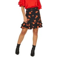 Debenhams  Dorothy Perkins - Black spotted and floral print mini skirt