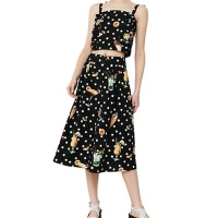 Debenhams  Mango - Black Martini polka dot print skirt