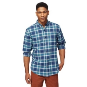 Debenhams  Maine New England - Dark turquoise long sleeve worker check 