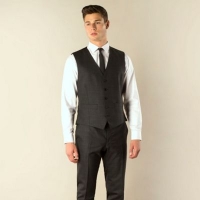Debenhams  Ben Sherman - Charcoal check 5 button camden skinny fit suit