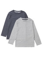 Debenhams  Outfit Kids - 2 pack boys navy and white long sleeve stripe
