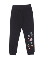 Debenhams  Outfit Kids - Girls black embroidered floral jogging bottom