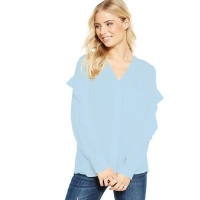 BargainCrazy  V by Very Frill Sleeve Crinkle Shirt