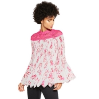 BargainCrazy  V by Very Lace Yoke Pleated Blouse