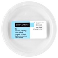 Makro  Chefs Larder White Round Strong Moulded Fibre Paper Plates 1